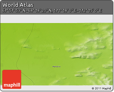 Physical 3D Map of the Area around 68° 8' 7" N, 171° 46' 30" E