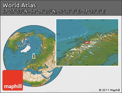 Satellite Location Map of the Area around 68° 8' 7" N, 17° 4' 30" E