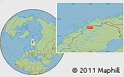 Savanna Style Location Map of the area around 68° 8' 7" N, 17° 55' 29" E