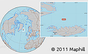 Gray Location Map of the area around 68° 8' 7" N, 19° 28' 30" W