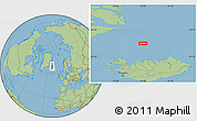 Savanna Style Location Map of the area around 68° 8' 7" N, 19° 28' 30" W