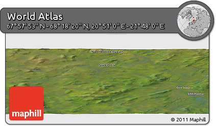 Satellite Panoramic Map of the Area around 68° 8' 7" N, 21° 19' 30" E