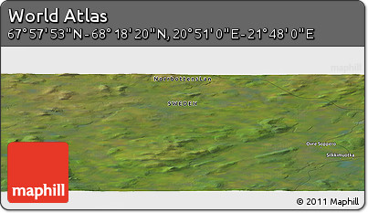 Satellite Panoramic Map of the Area around 68° 8' 7" N, 21° 19' 30" E