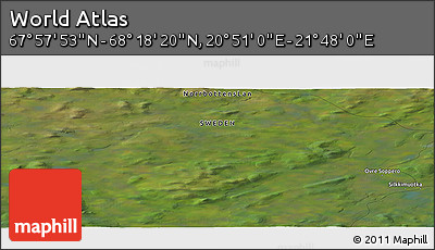 Satellite Panoramic Map of the Area around 68° 8' 7" N, 21° 19' 30" E