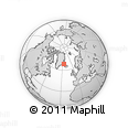 Outline Map of the Area around 68° 8' 7" N, 25° 25' 29" W, rectangular outline