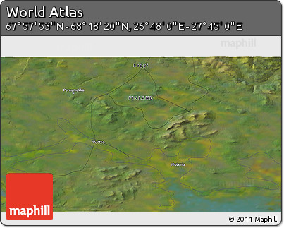 Satellite 3D Map of the Area around 68° 8' 7" N, 27° 16' 29" E