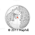 Outline Map of the Area around 68° 8' 7" N, 27° 58' 30" W, rectangular outline