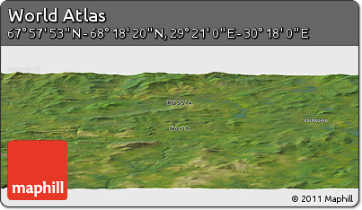 Satellite Panoramic Map of the Area around 68° 8' 7" N, 29° 49' 30" E
