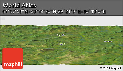Satellite Panoramic Map of the Area around 68° 8' 7" N, 29° 49' 30" E