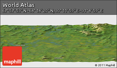 Satellite Panoramic Map of the Area around 68° 8' 7" N, 30° 40' 29" E