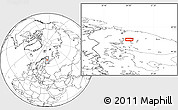 Blank Location Map of the area around 68° 8' 7" N, 34° 4' 30" E
