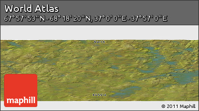 Satellite Panoramic Map of the Area around 68° 8' 7" N, 37° 28' 30" E