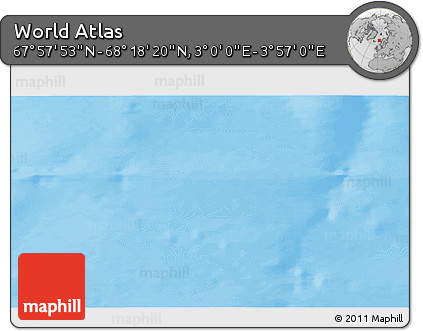 Physical 3D Map of the Area around 68° 8' 7" N, 3° 28' 30" E