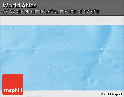 Physical 3D Map of the Area around 68° 8' 7" N, 3° 28' 30" E