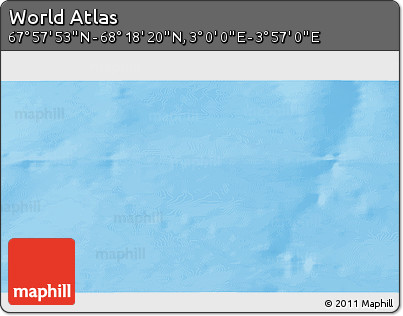 Physical 3D Map of the Area around 68° 8' 7" N, 3° 28' 30" E