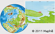 Physical Location Map of the area around 68° 8' 7" N, 40° 1' 29" E