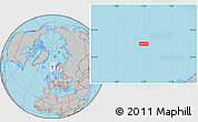 Gray Location Map of the area around 68° 8' 7" N, 4° 19' 30" E