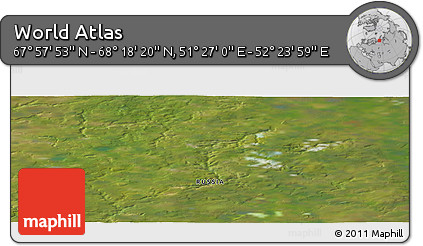 Satellite Panoramic Map of the Area around 68° 8' 7" N, 51° 55' 29" E