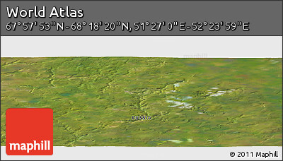 Satellite Panoramic Map of the Area around 68° 8' 7" N, 51° 55' 29" E