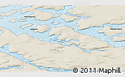 Shaded Relief 3D Map of the area around 68° 8' 7" N, 52° 37' 30" W