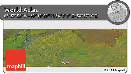 Satellite Panoramic Map of the Area around 68° 8' 7" N, 54° 28' 30" E