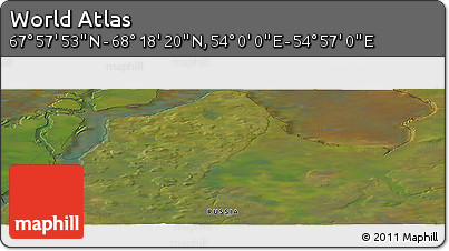 Satellite Panoramic Map of the Area around 68° 8' 7" N, 54° 28' 30" E