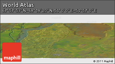 Satellite Panoramic Map of the Area around 68° 8' 7" N, 54° 28' 30" E