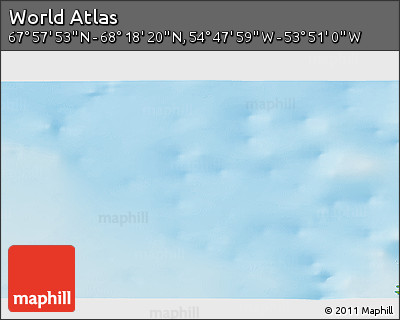Physical 3D Map of the Area around 68° 8' 7" N, 54° 19' 30" W