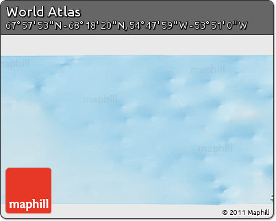 Physical 3D Map of the Area around 68° 8' 7" N, 54° 19' 30" W