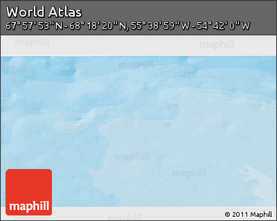 Political 3D Map of the Area around 68° 8' 7" N, 55° 10' 29" W