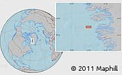 Gray Location Map of the area around 68° 8' 7" N, 55° 10' 29" W, hill shading