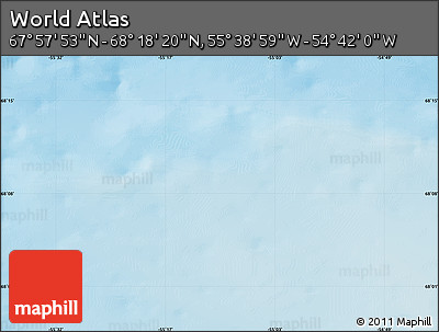Physical Map of the Area around 68° 8' 7" N, 55° 10' 29" W