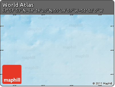 Physical Map of the Area around 68° 8' 7" N, 55° 10' 29" W
