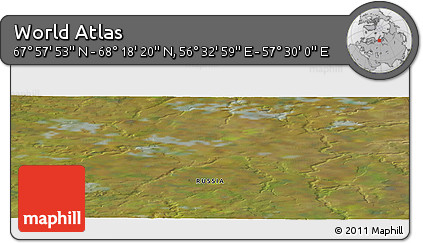 Satellite Panoramic Map of the Area around 68° 8' 7" N, 57° 1' 29" E
