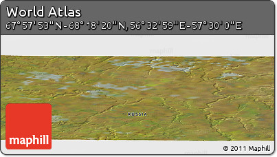 Satellite Panoramic Map of the Area around 68° 8' 7" N, 57° 1' 29" E