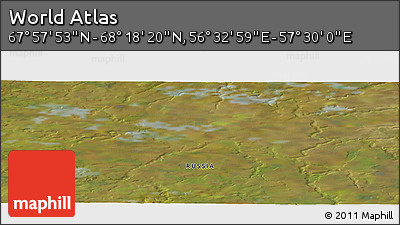 Satellite Panoramic Map of the Area around 68° 8' 7" N, 57° 1' 29" E