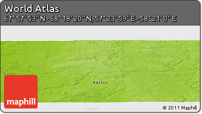 Physical Panoramic Map of the Area around 68° 8' 7" N, 57° 52' 30" E