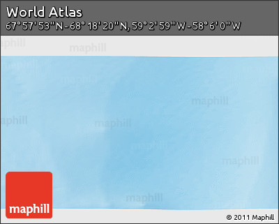 Physical 3D Map of the Area around 68° 8' 7" N, 58° 34' 30" W
