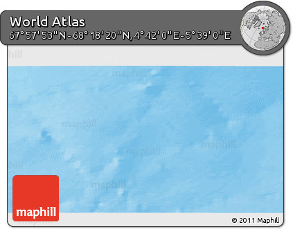 Physical 3D Map of the Area around 68° 8' 7" N, 5° 10' 30" E