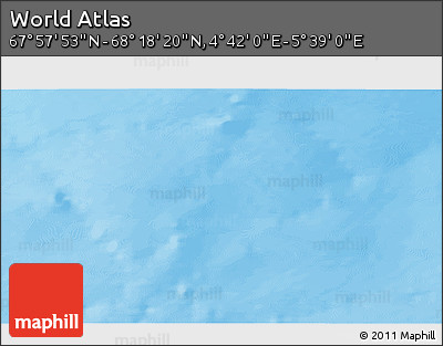 Physical 3D Map of the Area around 68° 8' 7" N, 5° 10' 30" E