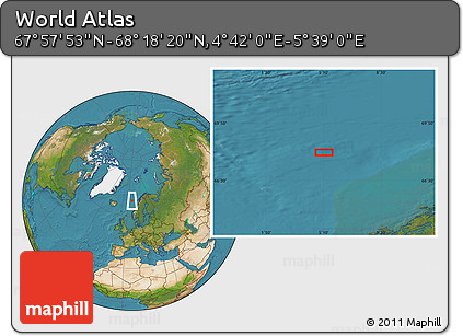 Satellite Location Map of the Area around 68° 8' 7" N, 5° 10' 30" E