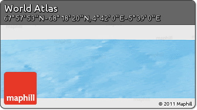 Physical Panoramic Map of the Area around 68° 8' 7" N, 5° 10' 30" E