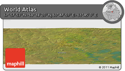 Satellite Panoramic Map of the Area around 68° 8' 7" N, 61° 16' 29" E
