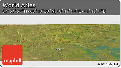 Satellite Panoramic Map of the Area around 68° 8' 7" N, 61° 16' 29" E