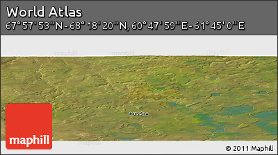 Satellite Panoramic Map of the Area around 68° 8' 7" N, 61° 16' 29" E