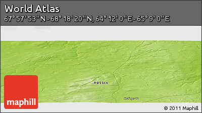 Physical Panoramic Map of the Area around 68° 8' 7" N, 64° 40' 30" E