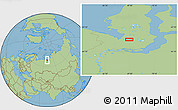 Savanna Style Location Map of the area around 68° 8' 7" N, 69° 46' 30" E