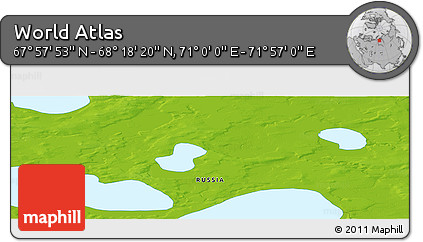Physical Panoramic Map of the Area around 68° 8' 7" N, 71° 28' 29" E
