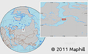 Gray Location Map of the area around 68° 8' 7" N, 74° 1' 30" E