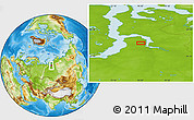 Physical Location Map of the area around 68° 8' 7" N, 76° 34' 29" E